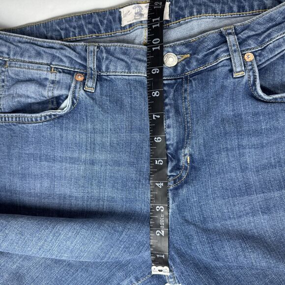 We the Free by Free People Womens Jeans 32 Blue Mid Rise Straight Leg Crop Denim - Picture 9 of 14